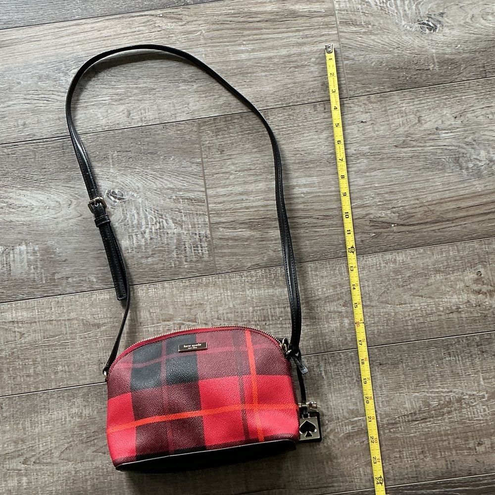 kate spade Brightwater Hanna Red and Black Plaid Crossbody Bag - Picture 3 of 3